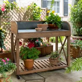 Zinc Top Rolling Potting Table | SHIPS FREE Must Have