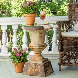 Limited Time Aged Metal Urn Planter