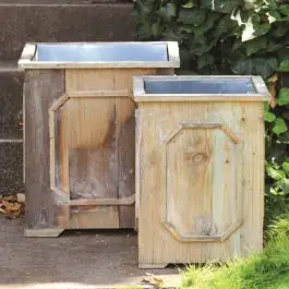 Top Pick Reclaimed Wood Medallion Planter Box Set of 2