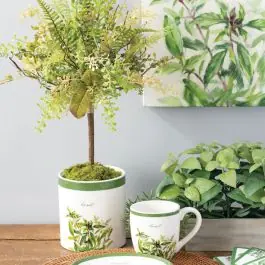 Painted Herbs Ceramic Planter Set of 4 New Release