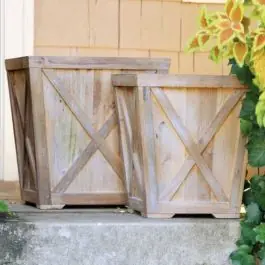 Reclaimed Wood Planters Set of 2 Popular