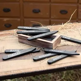 Wooden Herb Garden Markers With Box Fan Favorite