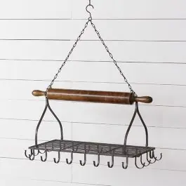 Premium Hanging Rolling Pin Pot Rack