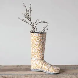 Floral Metal Garden Boot Pot Top Pick