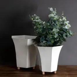 Footed Enamel Planters Set of 2 Price Cut