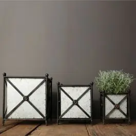 Reduced Price Square Metal Box Planters Set of 3
