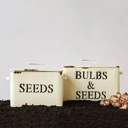 Decorative Bulbs and Seed Metal Boxes Set of 2 Price Drop