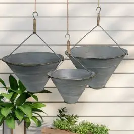 Hanging Metal Cottage Planter Set of 3 Luxury