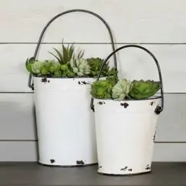 Big Sale Metal Half Bucket Wall Planter Set of 2