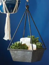 While Supplies Last Hanging Square Metal Planter