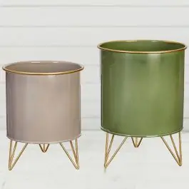 Hot Deal Metal Bucket Planter Set of 2