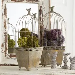 Bird Cage Planter Pot Set of 2 Hassle-Free Returns