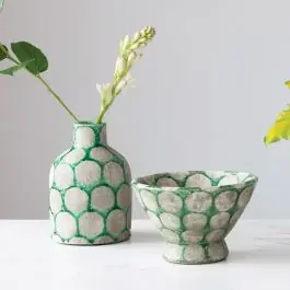 Shop Now Wax Relief Polka Dot Display Accent Bowl Planter
