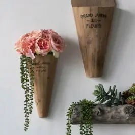 Hassle-Free Returns French Country Cone Wall Planters Set of 2