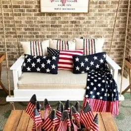Little Cajun House Porch Swing With Beige Cushion | SHIPS FREE Budget