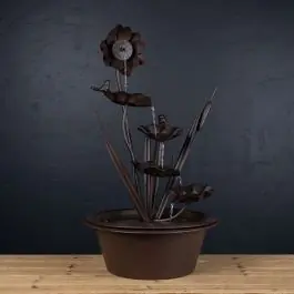 Same Day Shipping Metal Floral Fountain With Birds 24 Inch