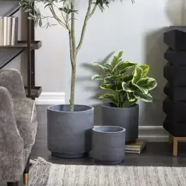 Holiday Sale Gracious Grey Modern Planter Collection Set of 3