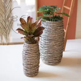Tall Rattan Planter Set of 2 Limited Time
