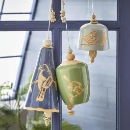 Best Price Hanging Stoneware Bird Bell Set of 3