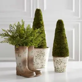 Limited Time Green Floral Ceramic Pot Set of 3