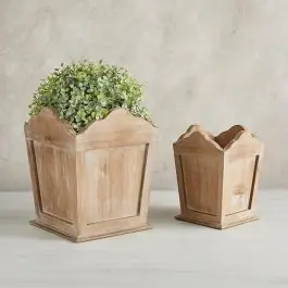 Rustic Wooden Square Planter Box Set of 2 Hot Picks