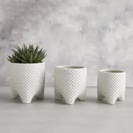 Textured Tripod Planter Pot Set of 3 Time-Limited