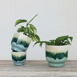Reactive Crackle Glaze Terracotta Planter Pots Set of 3 Free Returns