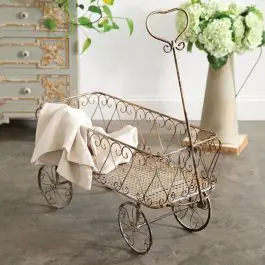 Scrolled Hearts Decorative Metal Wagon Limited Offer