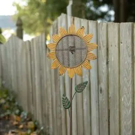 Metal Sunflower Garden Stake Bird Feeder Set of 2 Buy Direct