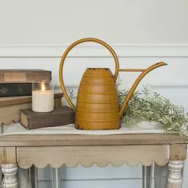 Deal Aged Yellow Metal Watering Can