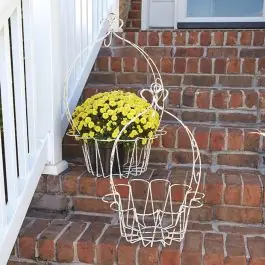 Scalloped Wire Flower Hanging Basket Set of 2 Don’t Miss Out