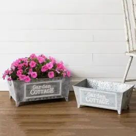 Price Cut Rectangle Garden Cottage Planter Set of 2
