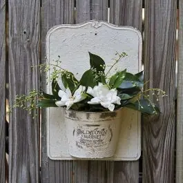 Limited Offer Distressed Metal Old Town Market Wall Planter