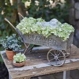 Worldwide Shipping Flower Market Rustic Metal Decorative Wheelbarrow