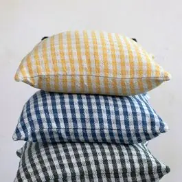 Affordable Bright Gingham Square Accent Pillow