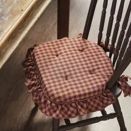 Primitive Buffalo Plaid Chair Pad Price Cut