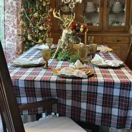 Price Cut Christmas Tartan Plaid Tablecloth