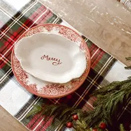Merry Stoneware Platter Free Shipping