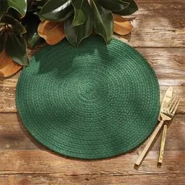 Braided Cotton Round Green Placemat Set of 4 Don’t Miss Out