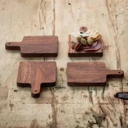 4 Piece Wooden Charcuterie Board Sampler Set Sale