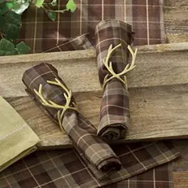 In Demand Golden Antlers Napkin Ring Set of 4
