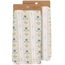 Floral Pattern Cotton Kitchen Towel Set of 2 Latest
