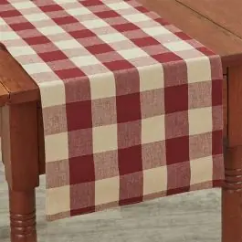 Garnet Check Farmhouse Table Runner Weekend Sale