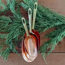 Farmhouse Classics Copper Measuring Scoops Set of 3 Direct From Factory