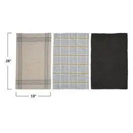 Budget Assorted Cotton Tea Towels Set of 3