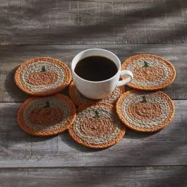 In Demand Harvest Pumpkin Coaster Set of 6