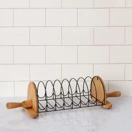 Affordable Primitive Farmhouse Countertop Plate Rack