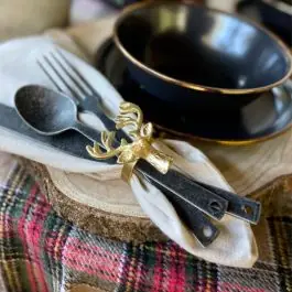 Original Festive Reindeer Napkin Ring Set of 4