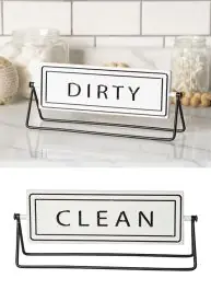 Countertop Clean Dirty Metal Sign Original