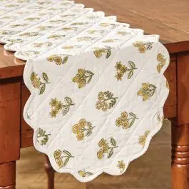 Vintage Florals Quilted Table Runner Authentic